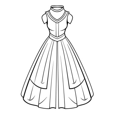 Narin bale kostüm sembolü. Rafine edilmiş çizgi tasarım ögesi.