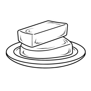 Bir sabun çubuğunun basit vektör çizimi, tuvalet işareti için ideal.