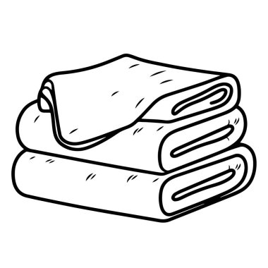 Spa havlusu ana hatlı vektör simgesi, rahatlama temalı grafikler için ideal.