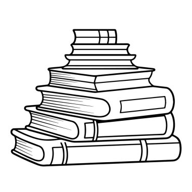 Çizilmiş vektör simgesi yığını, kütüphane temalı grafikler için mükemmel.