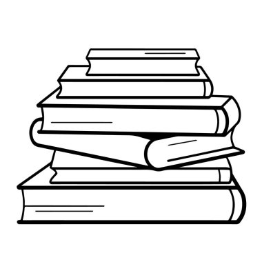 Çizilmiş vektör simgesi yığını, kütüphane temalı grafikler için mükemmel.