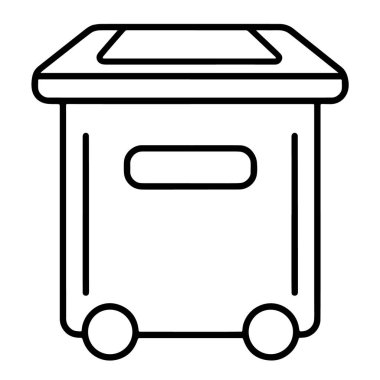 Çöp kutusu ana hatlı vektör simgesi, çevresel grafikler için mükemmel.