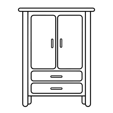 Gardırop ana hatlı vektör simgesi, iç temalı grafikler için mükemmel.