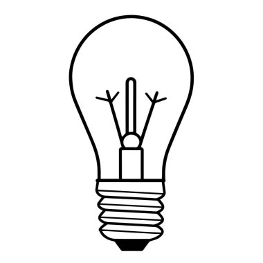 Ampul çizilmiş vektör simgesi, grafik tasarımlar ve sunumlar için idealdir.