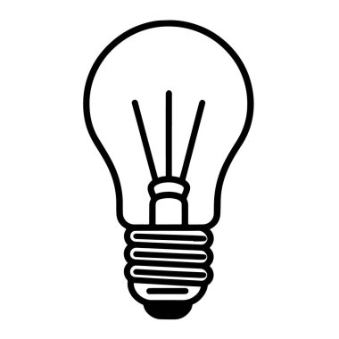 Ampul çizilmiş vektör simgesi, grafik tasarımlar ve sunumlar için idealdir.