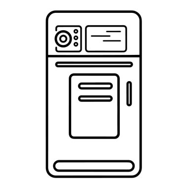 Güvenli kapı ana hatlı vektör simgesi, finansla ilgili grafikler için mükemmel.