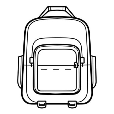 Okul sırt çantası ana hatlı vektör simgesi, öğrenci temalı grafikler için mükemmel.