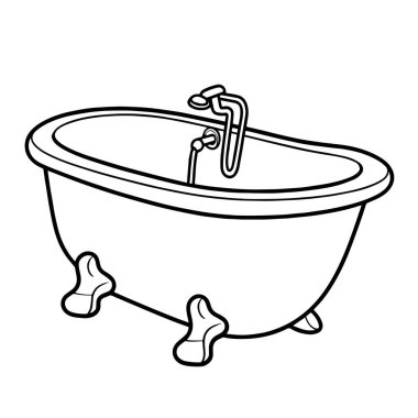 Çeşitli projeler için uygun çok yönlü banyo ikonu vektörü. Temiz çizgiler ve entegre edilmesi kolay.