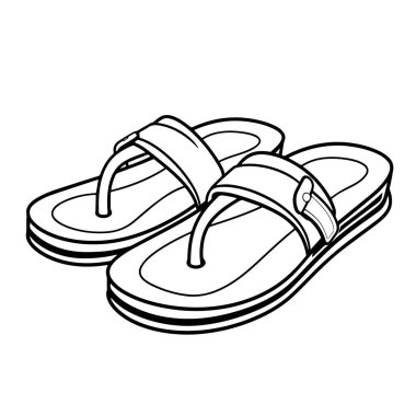 Sek plaj terlikleri ikonu vektörü yaz temalı projeler için mükemmel. Minimalist ve modern.