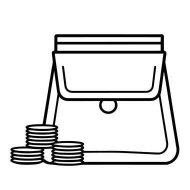 Nakit ikon vektörlü çok yönlü cüzdan, bankacılık temalı projeler için ideal. Mali güvenlik.