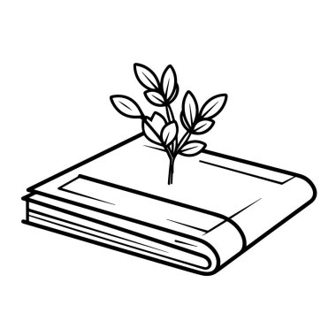 Grafik projeleri için mükemmel olan bir kitap özeti simgesinin vektör çizimi.