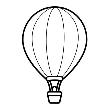 Çok yönlü sıcak hava balonu ikonu vektörü seyahat temalı projeler için mükemmel. Temiz çizgiler.