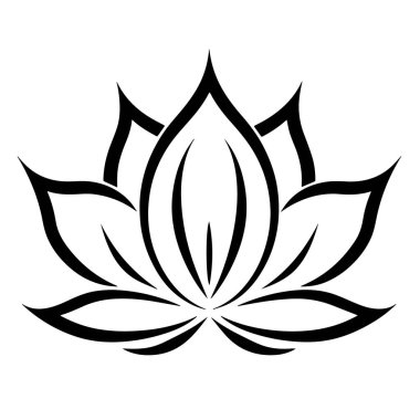 Parlak nilüfer çiçeği ikonu vektörü, spa temalı projeler için mükemmel. Doğal güzellik..