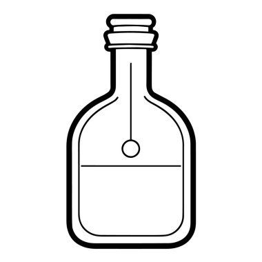 Çok yönlü ürün şişe ikonu vektörü, markalaşma projeleri için mükemmel. Temiz ve modern.