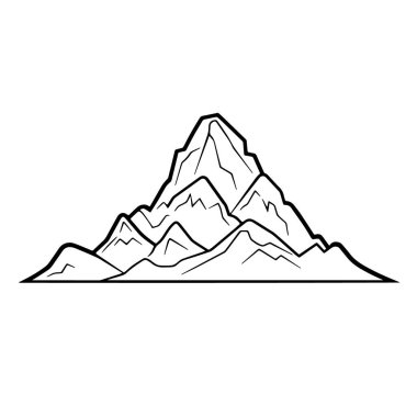 Vektör içinde büyük bir dağın basitleştirilmiş çizimi.