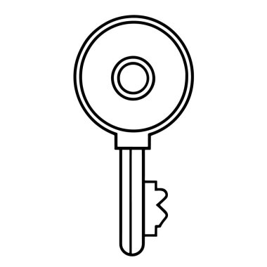 Vektör içindeki bir anahtarın sadeleştirilmiş illüstrasyonu.