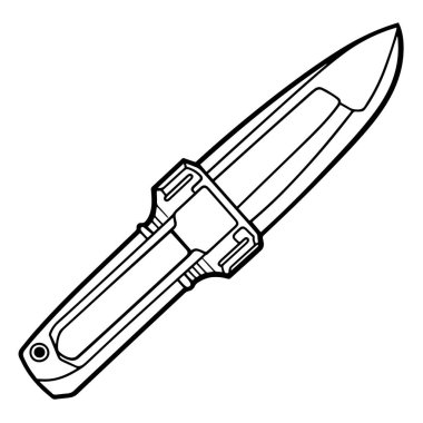 Temiz ve minimalist askeri bıçak vektör çizelgesi.