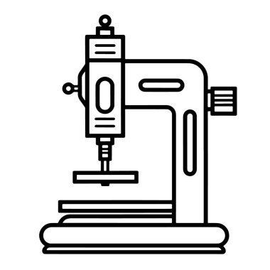 Güçlü bir sondaj makinesinin ana simgesini içeren vektör illüstrasyonu.