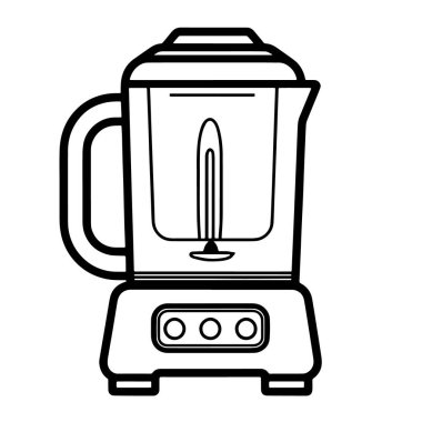 Modern bir yiyecek karıştırıcısının ana hatlarını gösteren vektör illüstrasyonu.