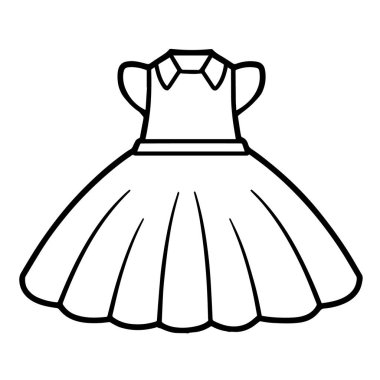 Zarif balerin kıyafetlerinin bir taslak simgesini içeren vektör illüstrasyonu.