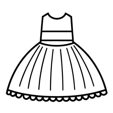 Zarif balerin kıyafetlerinin bir taslak simgesini içeren vektör illüstrasyonu.