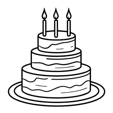 Lezzetli bir kutlama pastasının ana simgesini içeren vektör illüstrasyonu.
