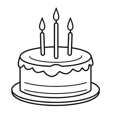 Lezzetli bir kutlama pastasının ana simgesini içeren vektör illüstrasyonu.