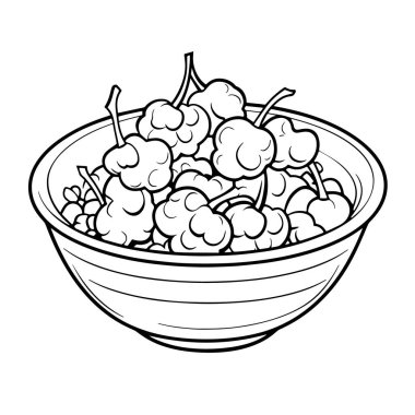 Sağlıklı bir kahvaltılık gevreğin ana simgesini içeren vektör illüstrasyonu.