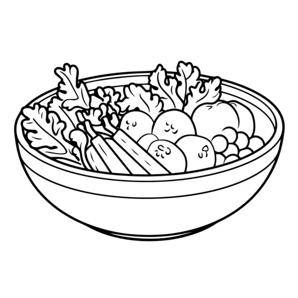 Clean Minimalist Side Dishes Outline Vector Graphic — Stock Vector