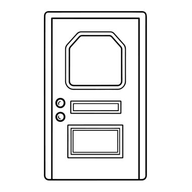 Kapı dış hatları simgesinin gösterişli vektör çizimi.