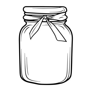 Klasik cam bir kavanozun özet simgesini içeren vektör illüstrasyonu.