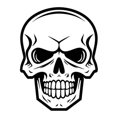 Klasik bir kafatasının ana simgesini içeren vektör illüstrasyonuName.