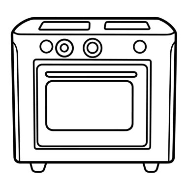 Minimalist fırın taslağının vektör illüstrasyonu.