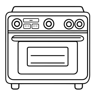 Minimalist fırın taslağının vektör illüstrasyonu.