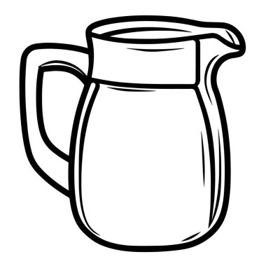 Minimalist bir süt sürahisinin vektör çizimi.