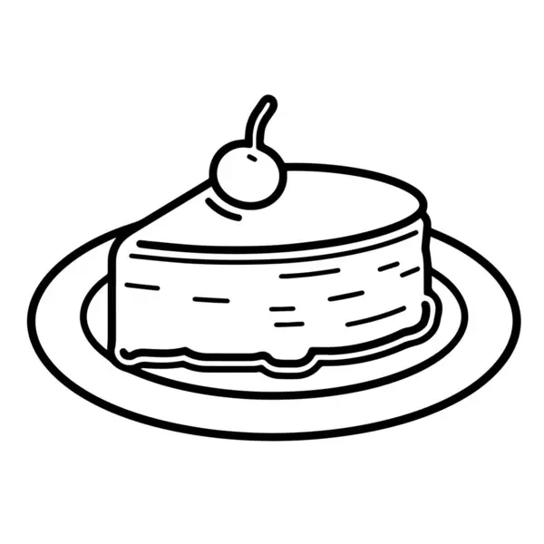 Векторна Ілюстрація Мінімалістичного Контуру Пирога — стоковий вектор
