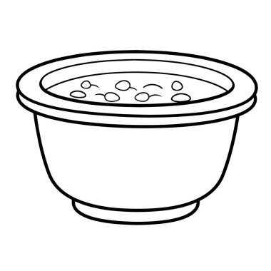 Yemek ve yemek temalı tasarımlar için çorba taslağı vektörü