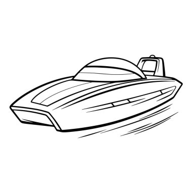 Denizcilik ve su aracı projeleri için dinamik sürat teknesi ana hatları vektörü.