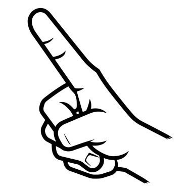 Minimalist bir el hareketinin vektör illüstrasyonu.