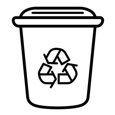Minimalist geri dönüşüm kutusu taslağının vektör illüstrasyonuName.