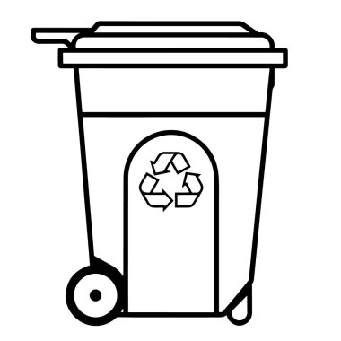 Minimalist geri dönüşüm anahatlarının vektör illüstrasyonu.