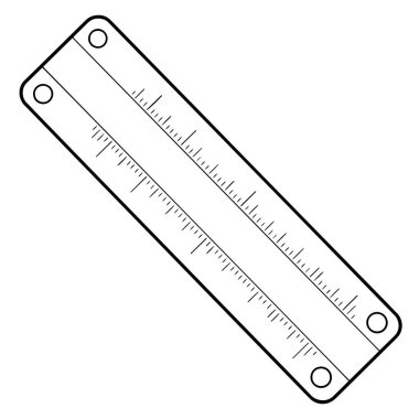 Hassasiyet ve ölçüm projeleri için temel cetvel ana hatları vektörü.