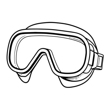 Koruyucu ve endüstriyel projeler için temel güvenlik gözlüğü ana hatları vektörü.