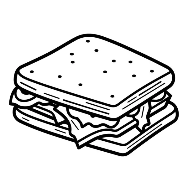 Vettore Contorno Sandwich Selezionabile Ideale Progetti Culinari Menu — Vettoriale Stock