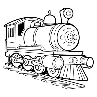 Temiz ve minimalist oyuncak tren anahat simgesi, oyuncu grafikler için ideal.