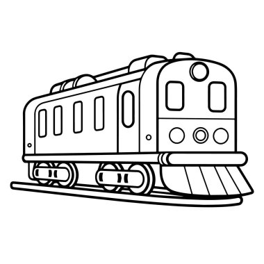 Temiz ve minimalist oyuncak tren anahat simgesi, oyuncu grafikler için ideal.