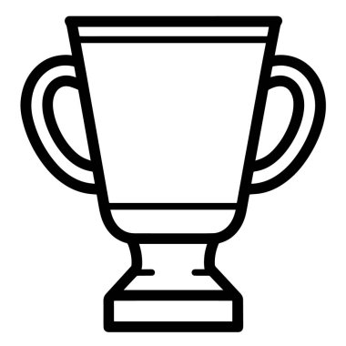 Temiz ve minimalist kupa ana hatları simgesi, yarışma grafikleri için ideal.
