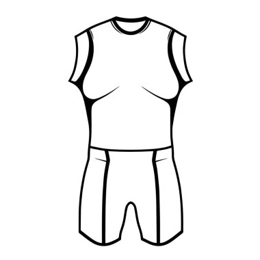 Dijital ve yazdırma tasarımları için şık ve çok yönlü spor giyim silueti simgesi.