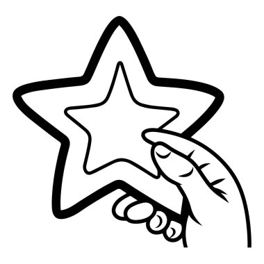 Dijital ve yazdırma projeleri için parlak ve minimalist yıldız siluet simgesi.