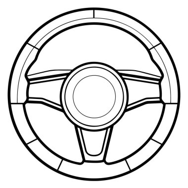 Dijital ve yazdırma projeleri için gösterişli ve minimalist direksiyon silueti simgesi.